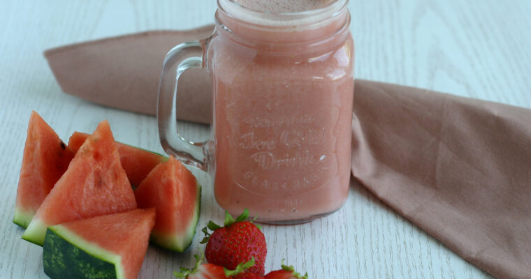 Jordbær-vandmelon smoothie