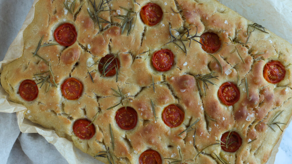 Koldhævet focaccia med ølandshvede Ditte Lykkeberg