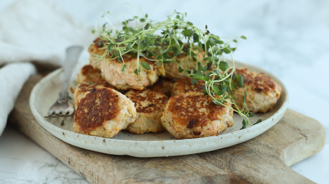 Kyllingefrikadeller med gulerod og timian